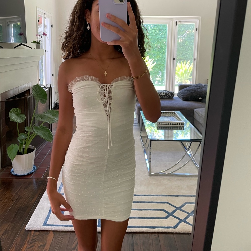Princess Polly white strapless dress